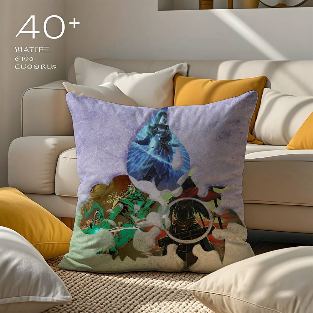 Games M-Magic The Gathering Pillow Case Pattern Printing Pillowcase Living Room Sofa Cushion Cover Bedroom Room Decor