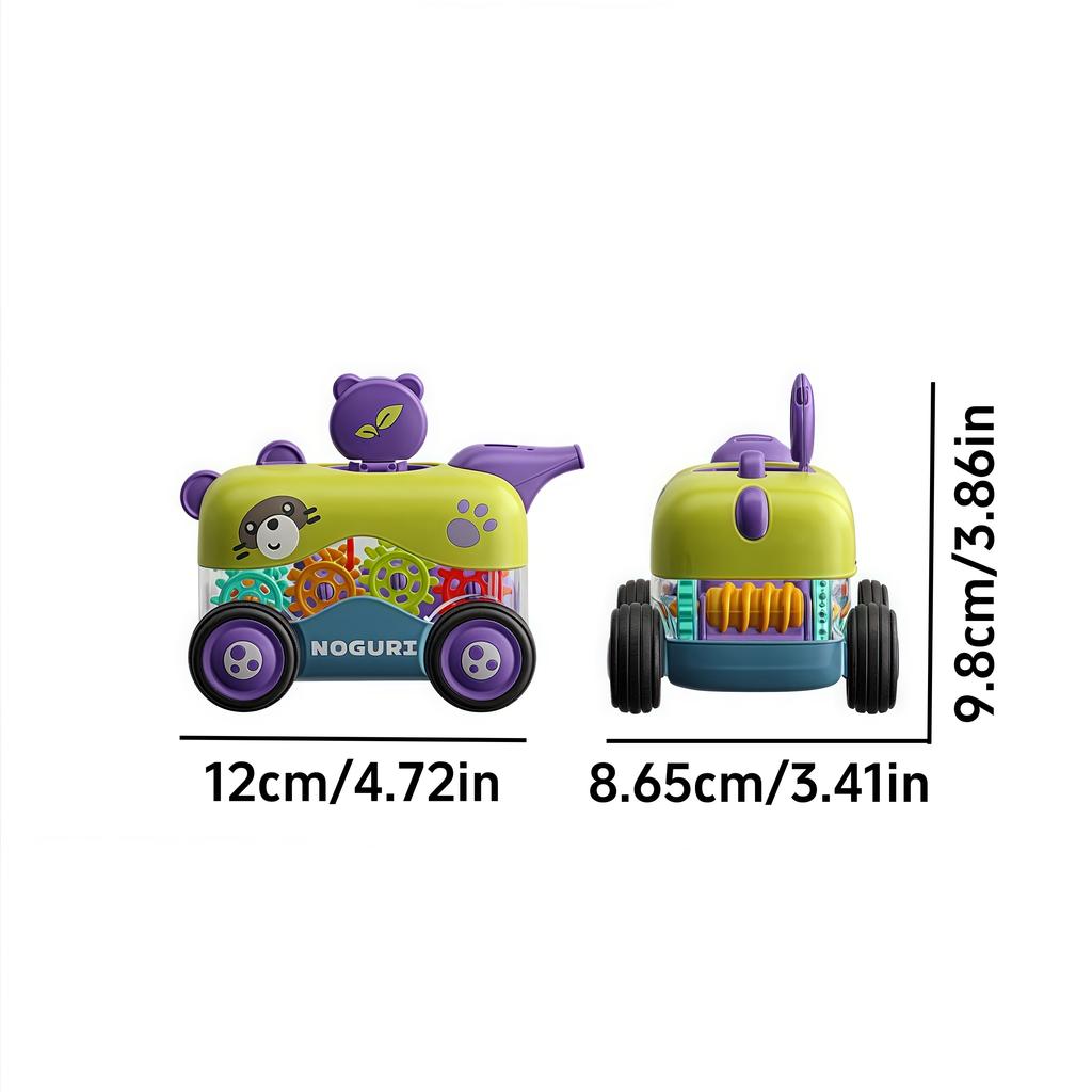 4 Pack Inertial Cartoon Gear Whistle Toy Cars Educational Crawling Toy Cars Slide Proof Boy/Girl Perfect Birthday Gift Christmas Gift Halloween Gift