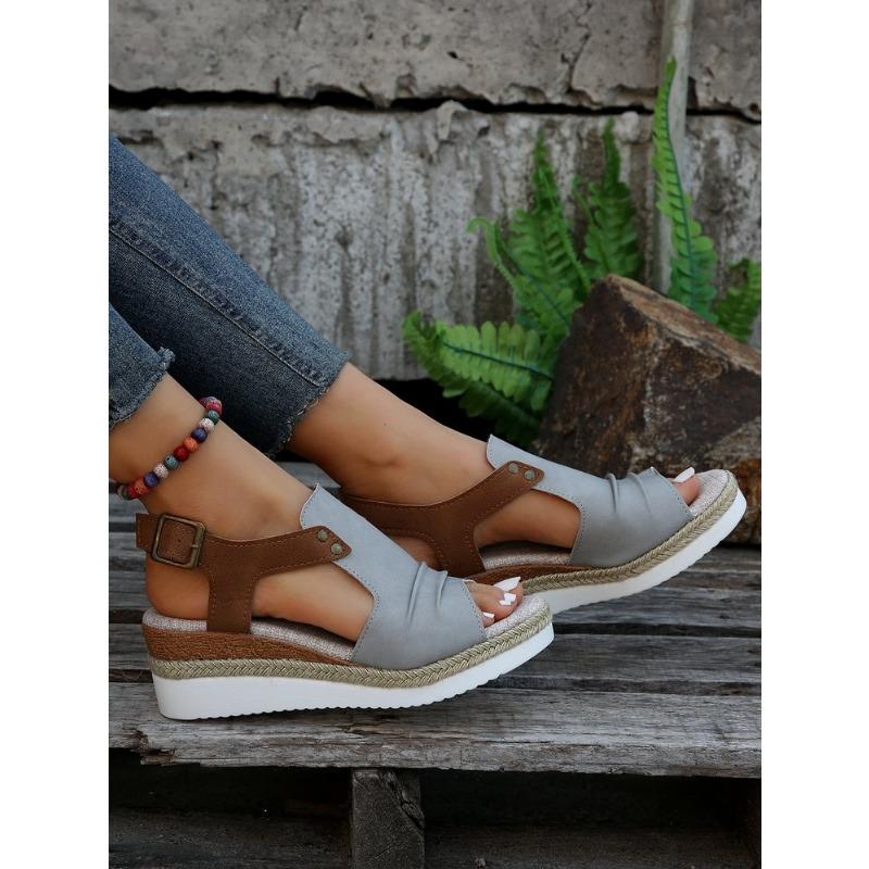 Large size wedge heel sandals women's fish mouth fashion casual sandals