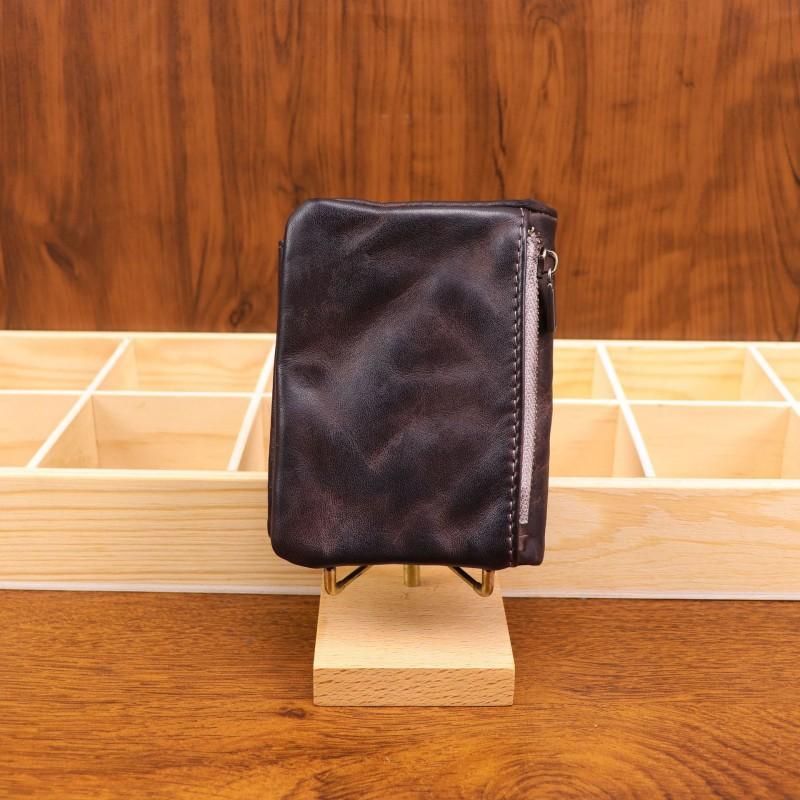 New Genuine Leather Men's Wallet With A Top Layer Hand Polished Retro Style Multiple Card Slots Easy To Carry