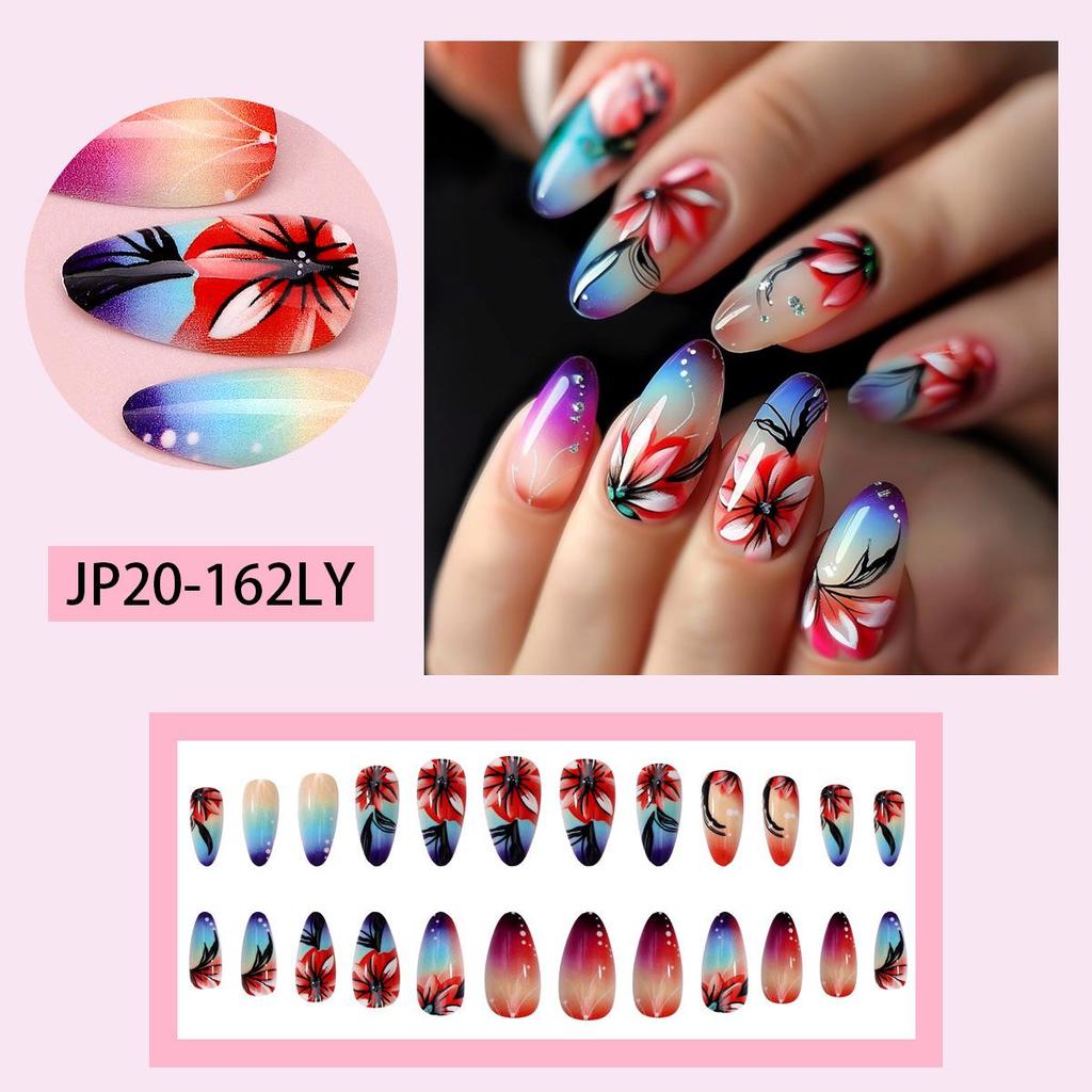 Pegatinas Desmontables para Uñas Estilo Europeo y Americano - Uñas Postizas Simples y Llevables