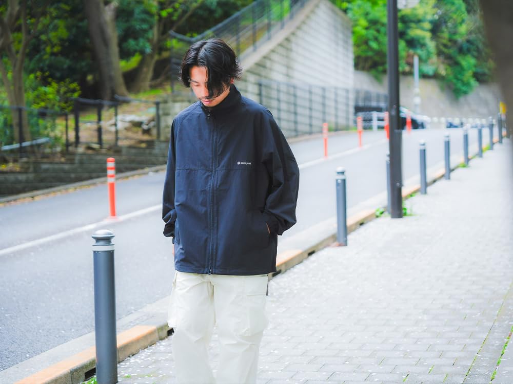 Snow Peak Leichte Mountain Cloth Stehkragenjacke Oberteil Größe M EC-JK-25SU001, Jacke, Herren/Damen, Anthrazit,