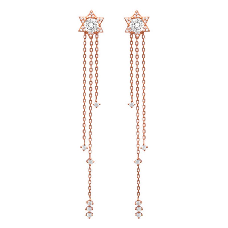 

TARI MACOI Silver 925 Star Drop Earrings - Rosegold Rosegold