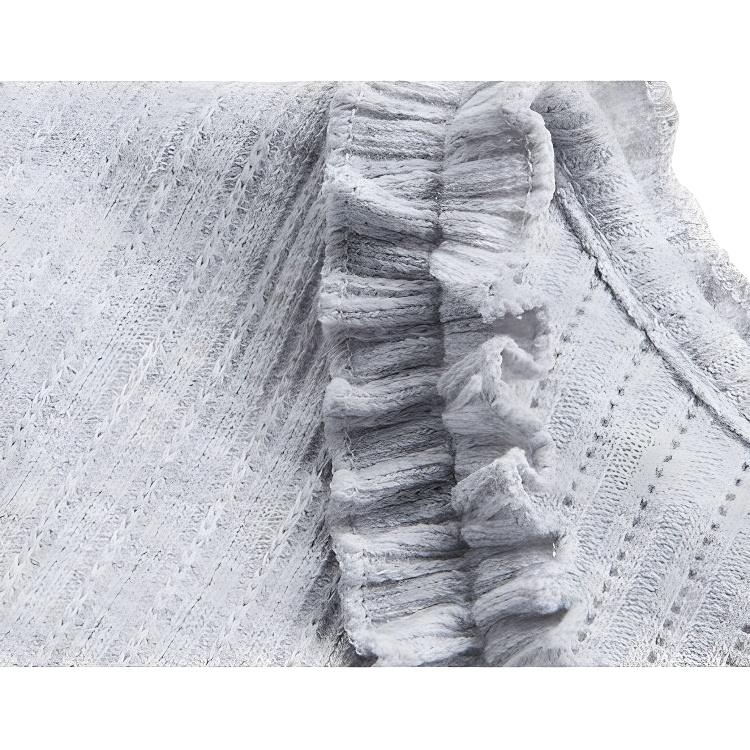 Li Ning X Sampu Rabbit Collaboration Sports Trend Series Solid Color Cardigan Fitted Long Sleeve Knit Top Women Tops Gray AWDU836-1