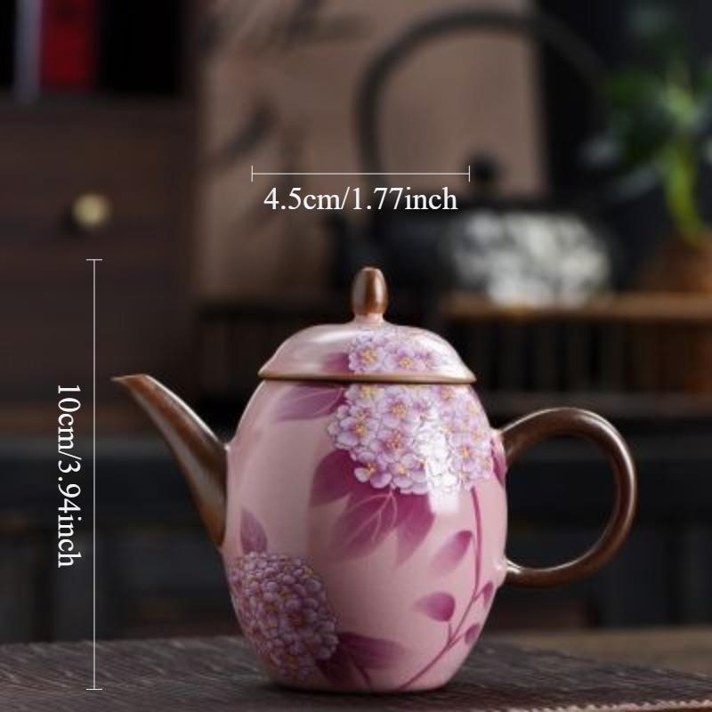 140ml Pink Teapot Embroidered Ceramic Teapot Chinese Household Tea Pot Small Capacity Kung Fu Tea Set Tea Ceremony Accessories