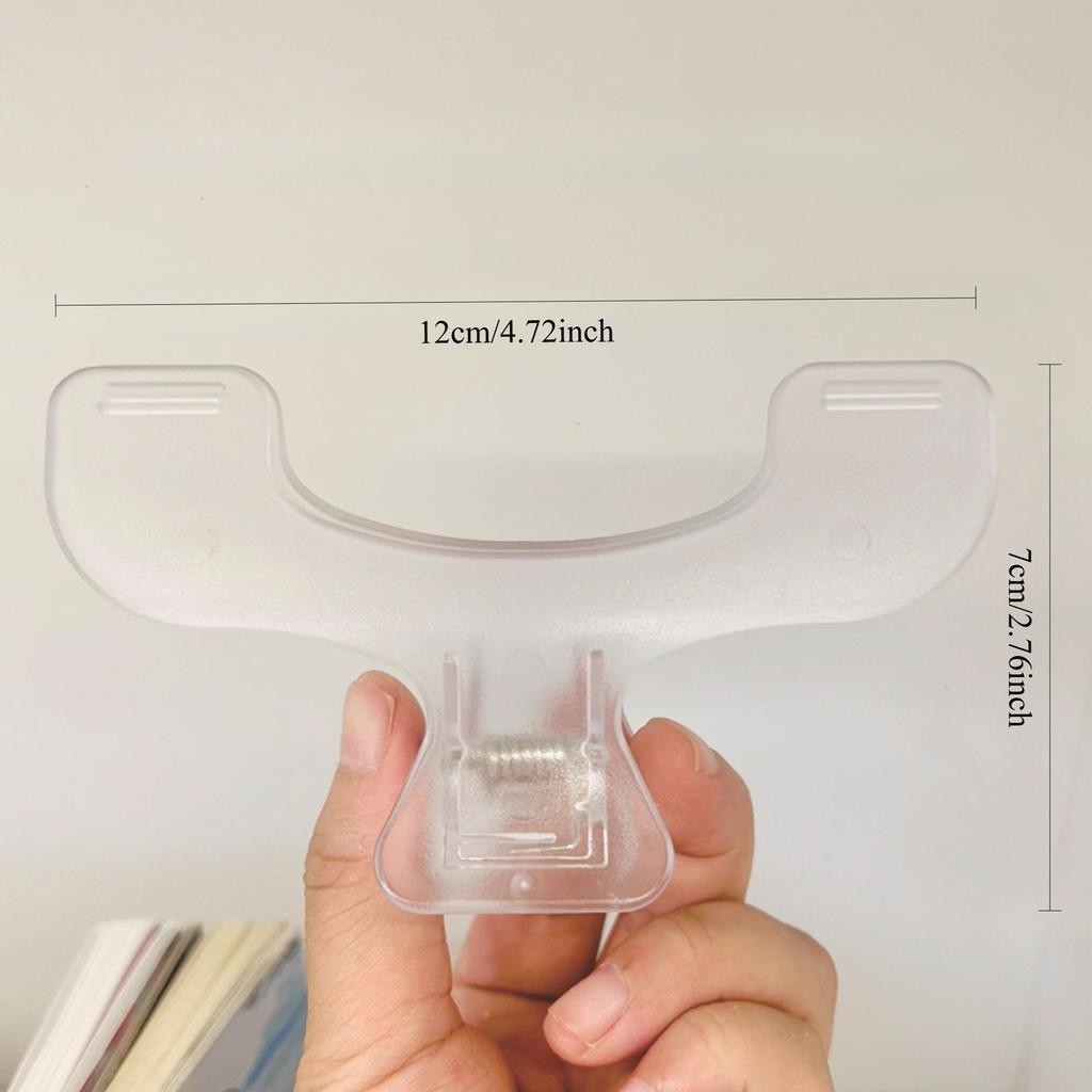 Heavy-Duty Transparent Page Stopper Book Clip - Reinforced Thick Plastic Corner Bookmark with Secure Hold for Students, Office