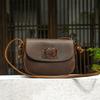 Genuine Leather Women's Shoulder Bag Fashionable Retro Small Round Bag with A Sense of Luxury