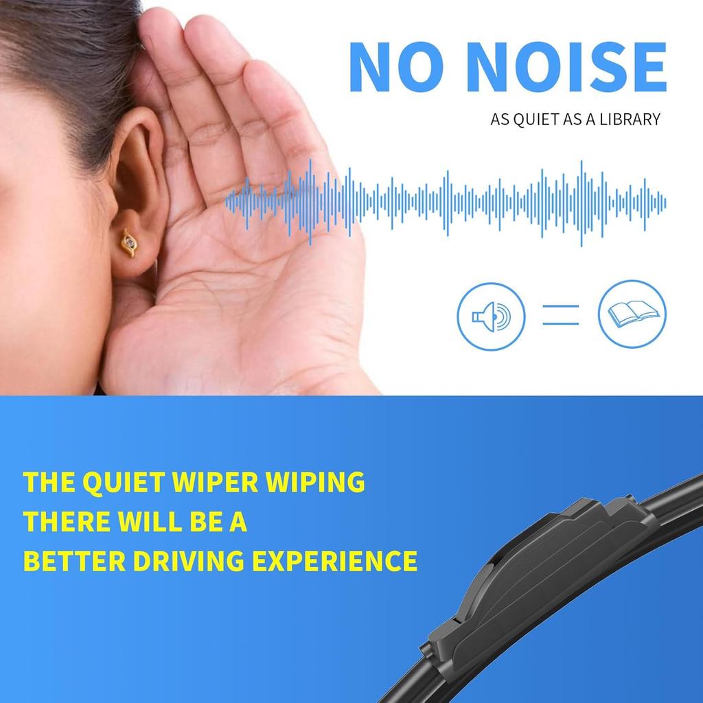 Gavimnal® 26"+22" Silicone Wiper Blades Replacement For Toyota Venza 2009-2015 Honda Civic 2006-2015 Odyssey 2005- Lexus RX350 2007-2015,All-Season