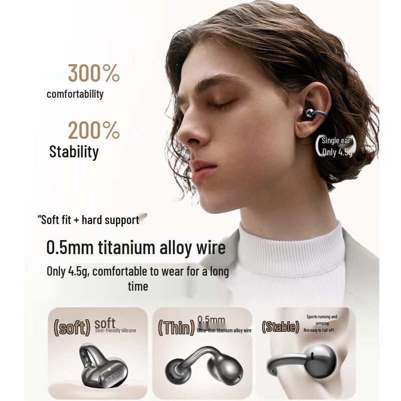 SANAG S8S AI Open-Ear Clip-On Bluetooth Earphones
