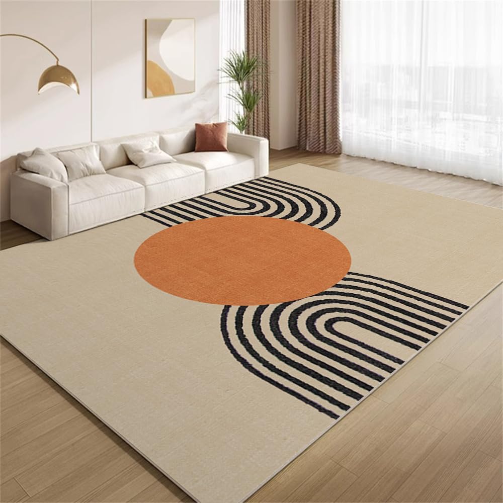 Modern Abstract Lines Carpet Anti-Slip And Easy-To-Clean Floor Mat For Living Room, Bedroom, Study, Home Decorative Pad