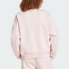 Adidas Signature Print Fleece Loose Logo Casual Sports Crewneck Long Sleeve Sweatshirt Women Sweatshirt Pink IY1455