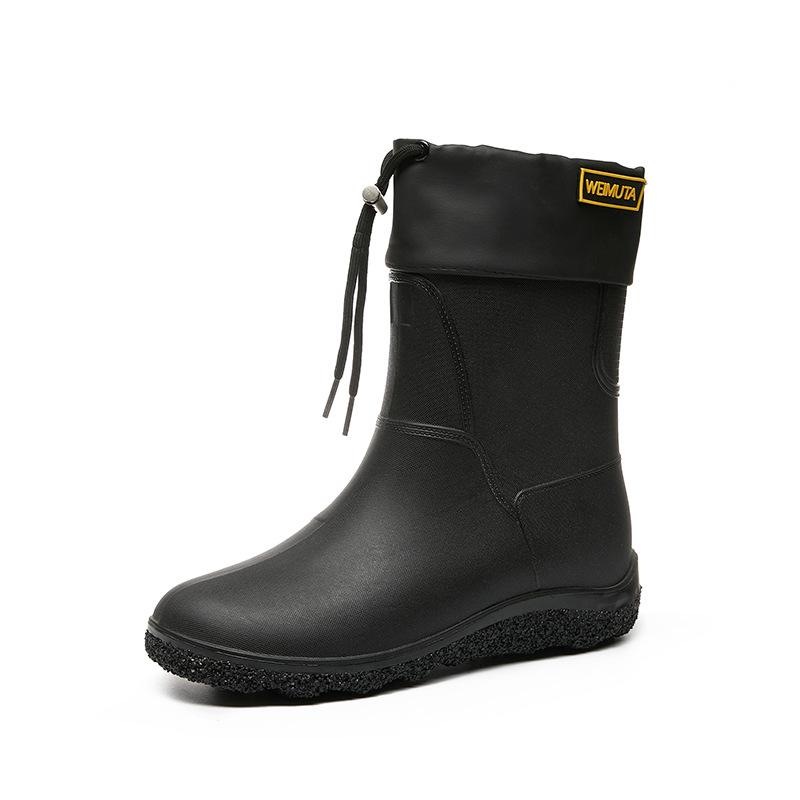 

Medium tube men s bundle rain shoes waterproof casual rain boots lightweight kitchen non-slip rubber shoes platform water shoes work 39