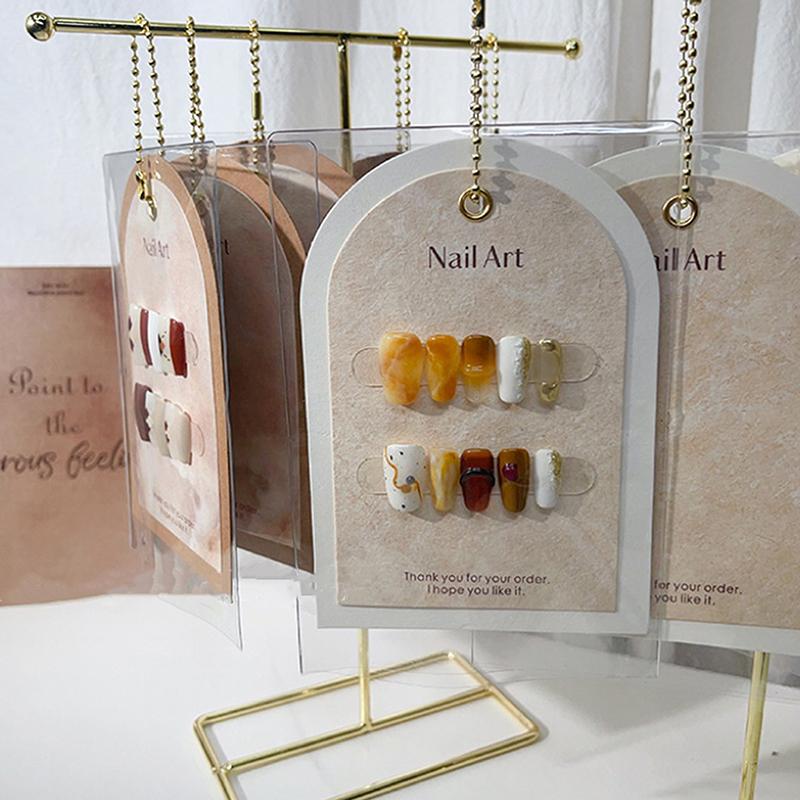 Nail Art Display Shelf False Nail Display Photo Stand Wearing Nail Display Cards Dustproof Bag Storage Nail Display Storage Tool