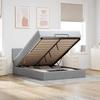 VidaXL Ottoman Bed with Mattress Light Grey 140x190 Cm Fabric, Bed, Upholstered Bed, Double Ottoman Bed, Bed with Storage 3312305