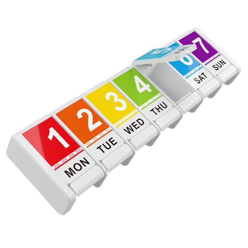 7-Grid Weekly Pill Organizer with Large Capacity and Secure Drawer Design