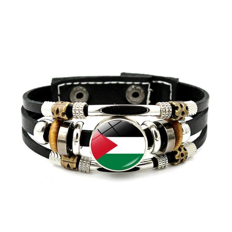 Palestine Flag Bracelets Fashion Glass Beaded Bracelet Bangles for Women Men