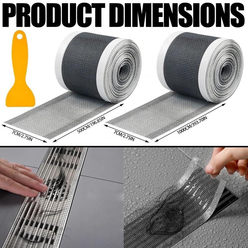 Filtru de scurgere de duș decupabil de 5 m pentru prindere de păr Autocolante autoadezive de scurgere din plasă pentru chiuvetă