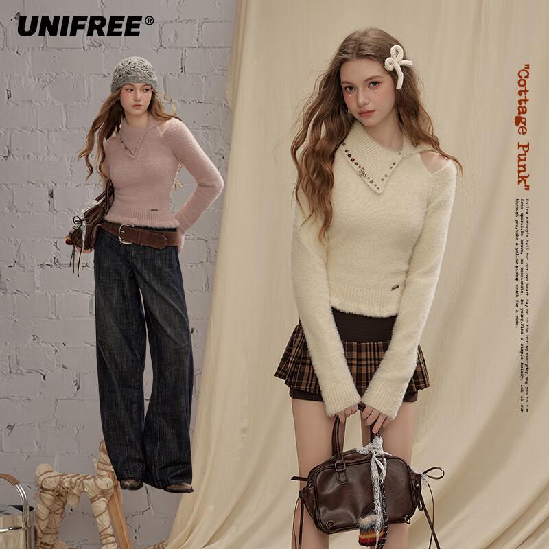 unifree Вязаный топ с асимметричной оборкой из искусственной норки M