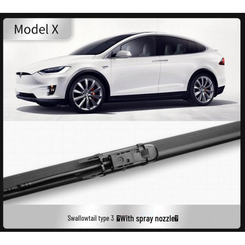 Compatible Tesla Original Wiper Blades for Model 3, Model Y, Model S, and Model X - Silent Rubber Strips
