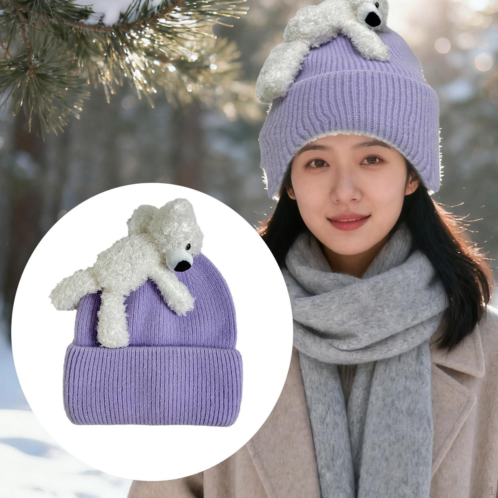 

Зимняя шапка Повседневный головной убор Легкая Удобная Уличная спортивная Термошапка фиолетовый