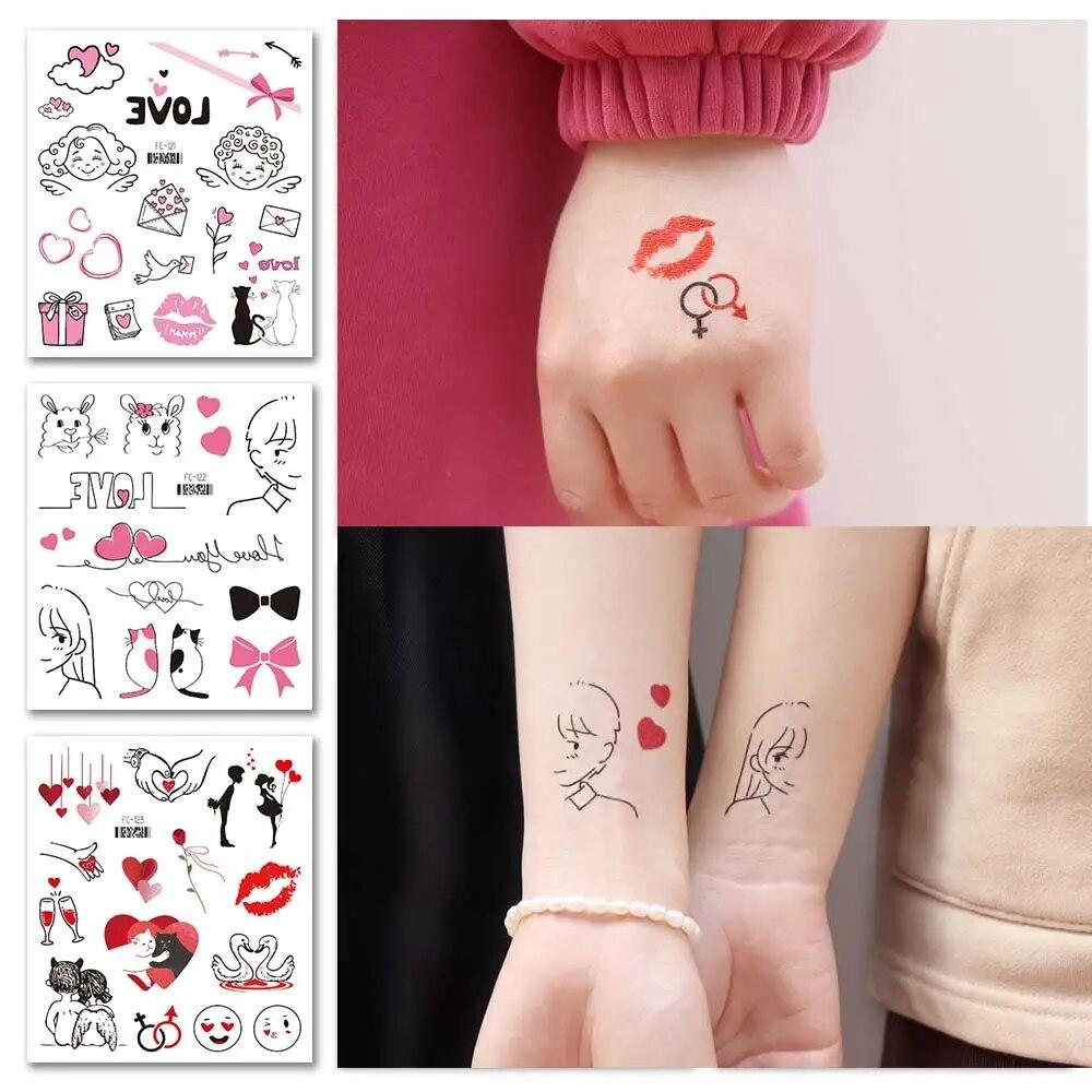 

Наклейка-тату на день святого Валентина, водонепроницаемые временные татуировки для женщин, годовщина свадьбы, вечеринка, милые CuteTatoo Girls