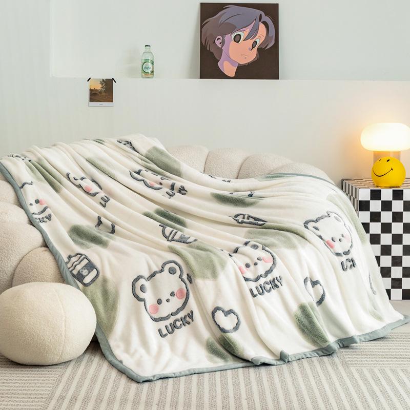 Hópelyhes Korallgyapjú Flanel Takaró - Megvastagított, Meleg Irodai Szundikáló Takaró