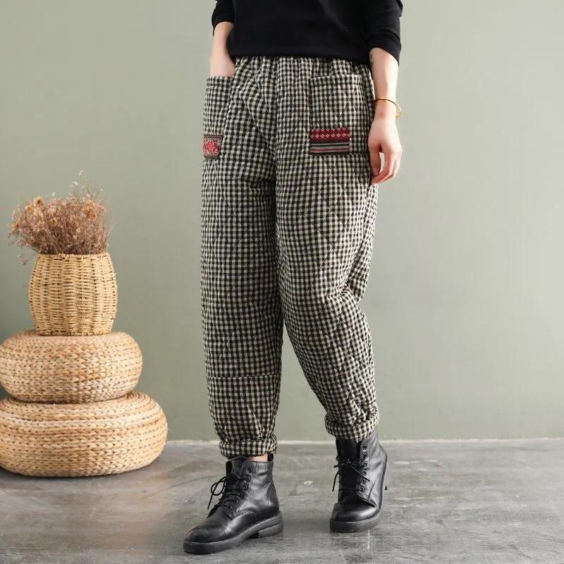 Female Winter Loose-Fit Thickened Harem Pants Female Warm and Casual Pants