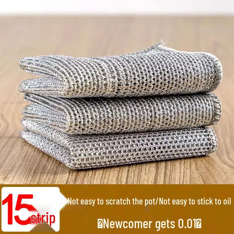 

15 шт. Неприлипающие мочалки из стальной ваты: Ежедневное использование для удаления пятен и жира