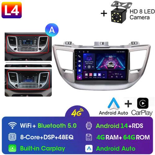 Fortress Voice Wireless CarPlay Android Auto Radio for Hyundai IX35 Tucson 3 2015 - 2018 4G Car Multimedia GPS 2din
