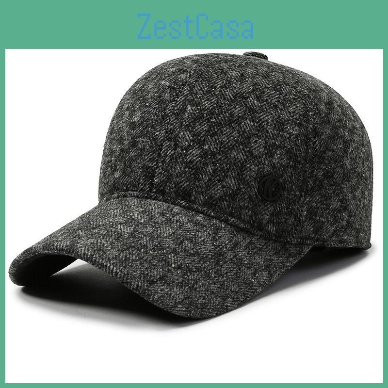 Lattice Pattern Baseball Cap Ear Protecting Peaked Caps Fashion Headwear Gift