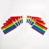 10 Peças Bandeira de Mão Arco-Íris LGBT Dacron Bandeira de Mão Fácil de Segurar Bandeiras Arco-Íris Desfiles Suprimentos