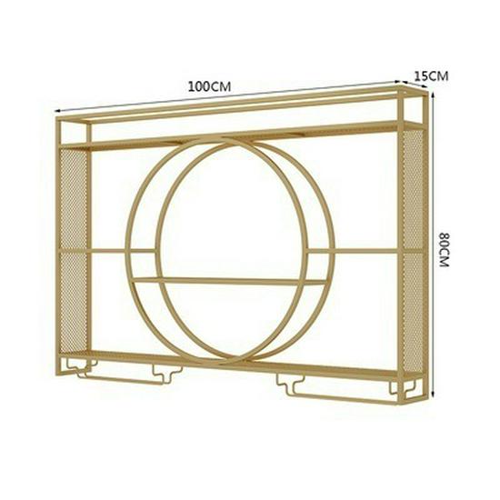 Wall-Mounted Wrought Iron Wine & Liquor Rack with Luminous Design