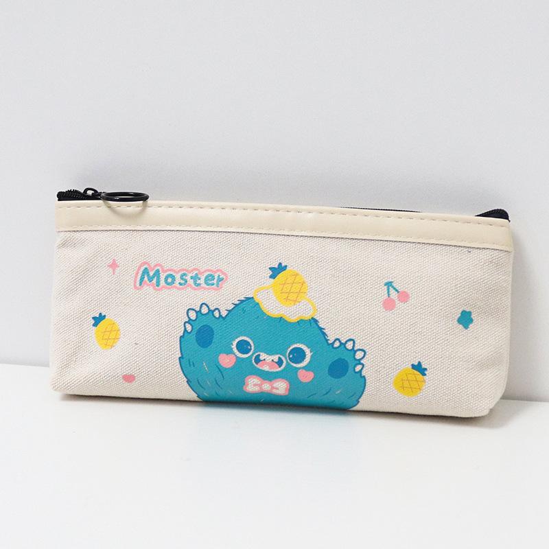 

The New Popular Japanese Simple Large-capacity Pencil Case Ins Cartoon Bear Canvas Junior High School Student Pencil Stationery Box