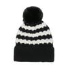 ins Japanese Korean version trendy versatile wool hat outdoor ski hat pullover ear protector bubble striped knitted hat women