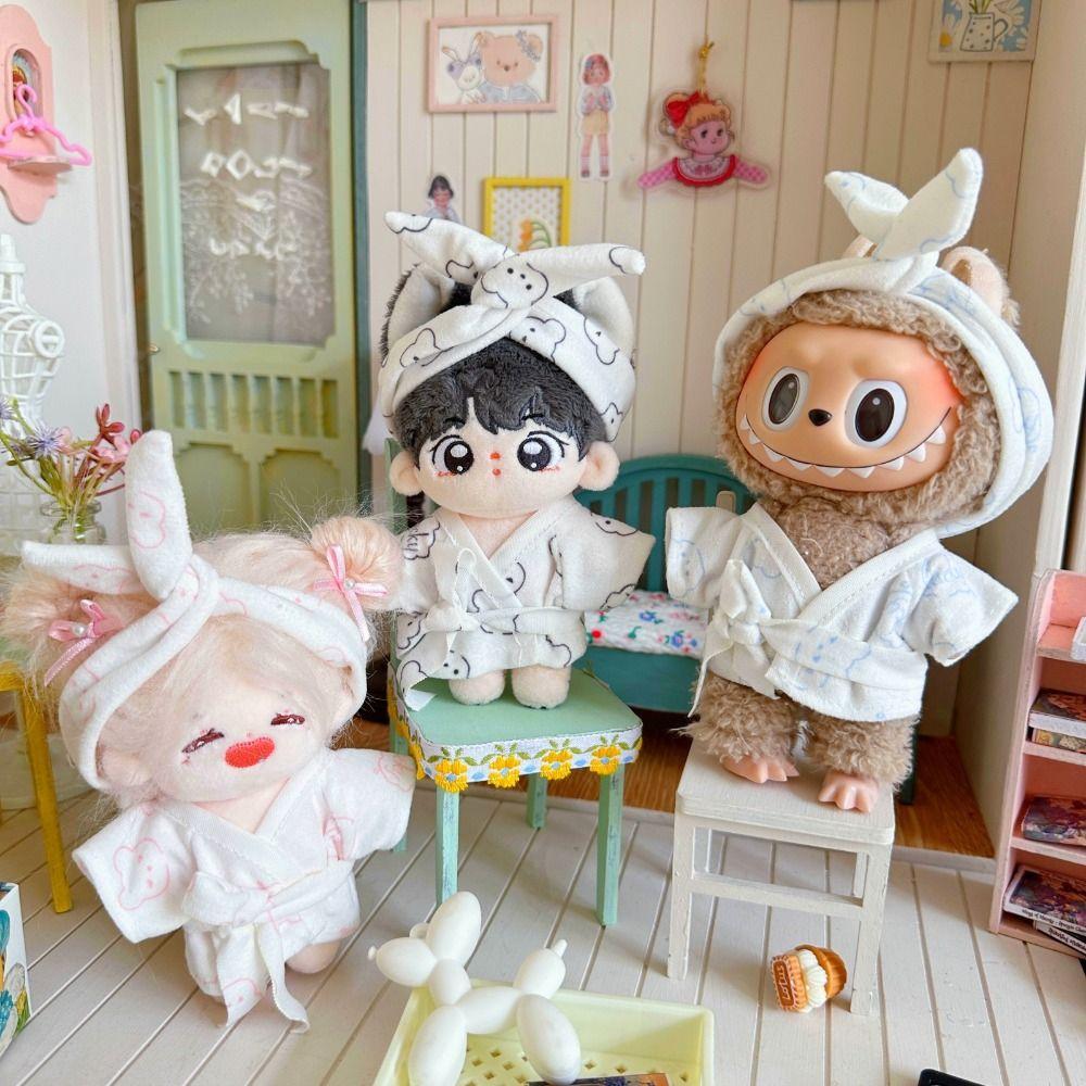 

Bathrobe Labubu Time Clothes Pajamas Plush Dolls Clothes Kids Girls Toys Style C