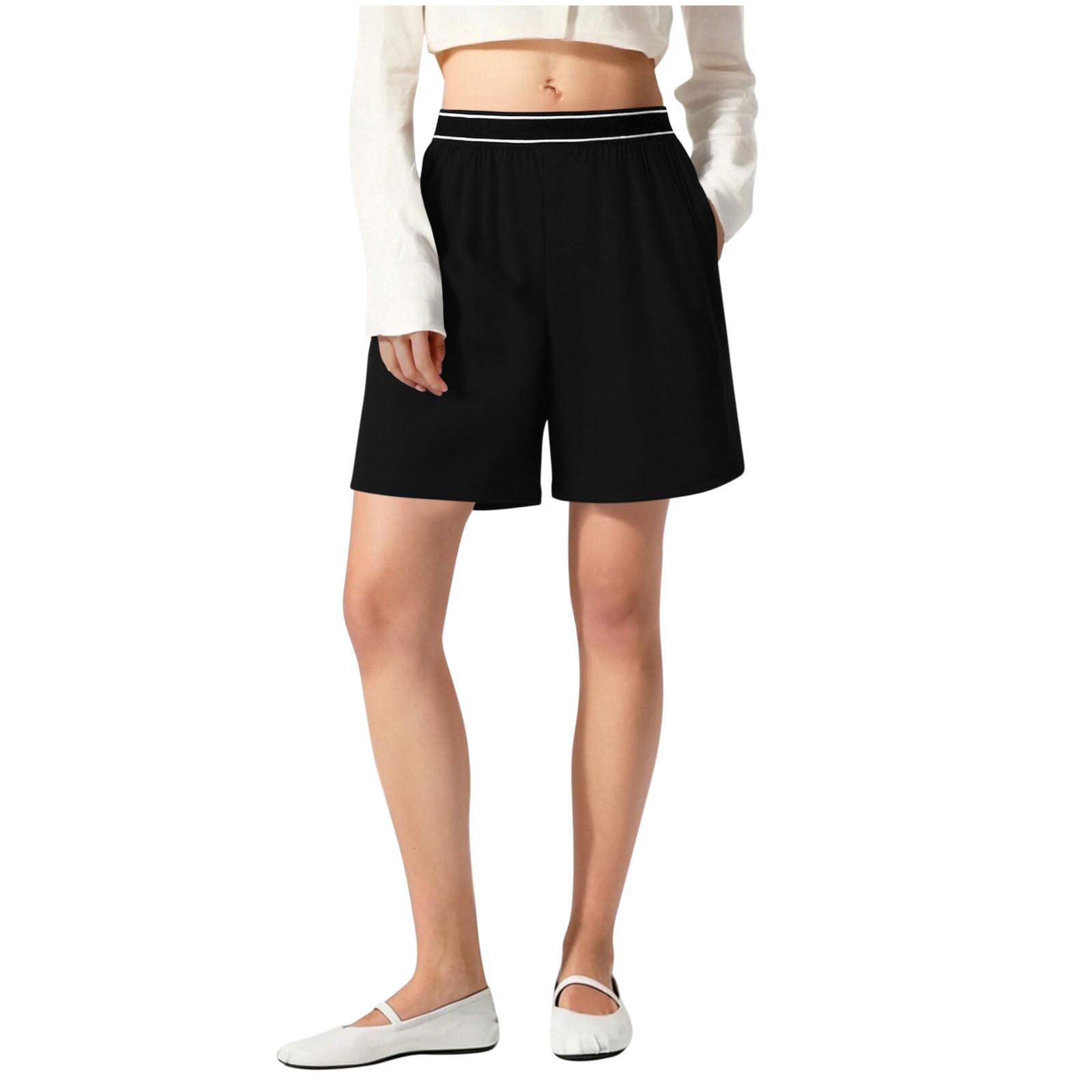 Summer Shorts For Women Casual High Waist Wide Leg Shorts XL