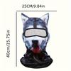 1pc Men's Breathable 3D Animal Ear Balaclava Protective Full Face Suitable for Outdoor Activities, Fun Summer Sunscreen Headwear