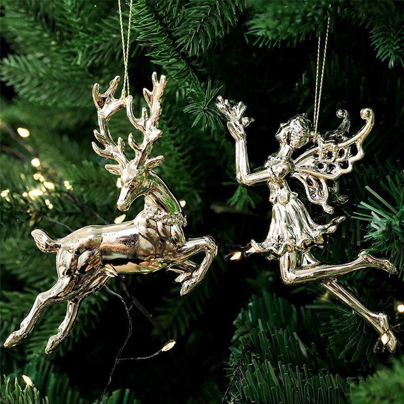 1PC Plastic Gifts Elk Holiday Butterfly Christmas Tree Ornaments Party Multiple Options Available