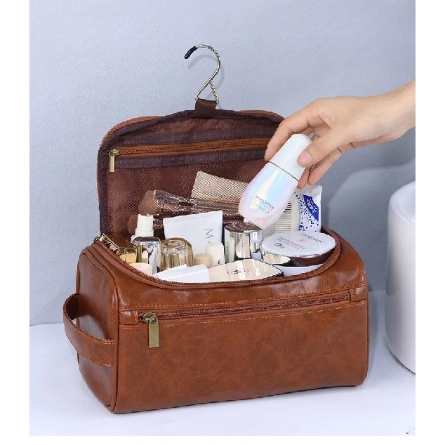 Menn Vintage Luksus Toalettveske Reise Nødvendig Business Kosmetisk Makeup Cases Mann Hengende Oppbevaring Organizer Vaskeposer