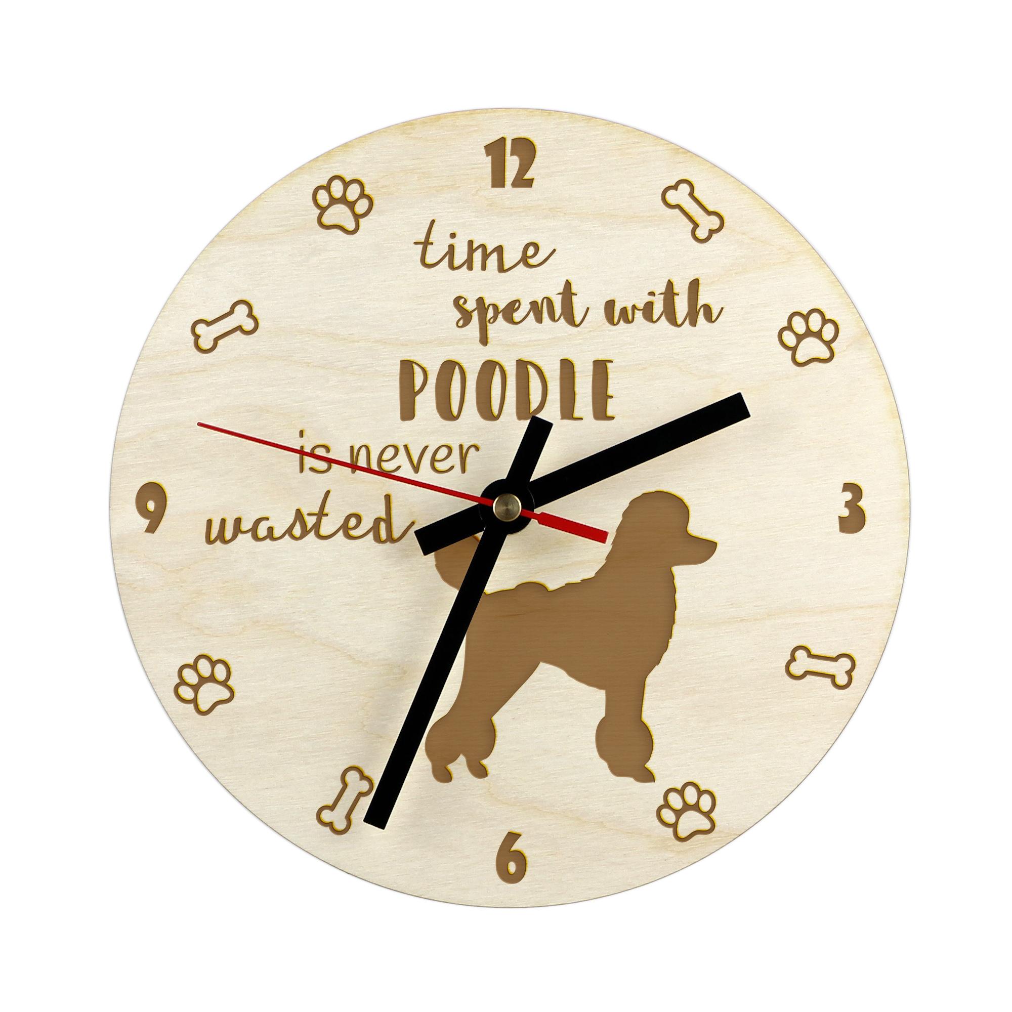 

Poodle - clock with dog, wooden clock with engraving, personalised clock by Art-Dog