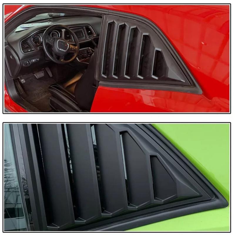 For Dodge Challenger 2015 2016- ABS Plastic Rear Window Quarter Louver Scoop Cover Side Vent Trim Car Adhesive Accessories