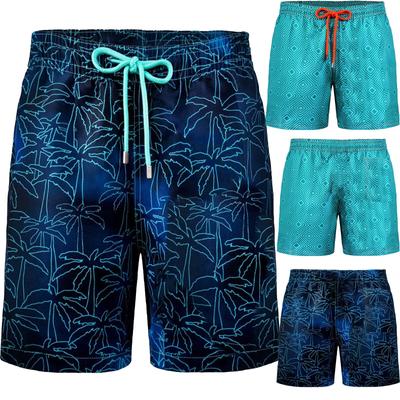 Men Drawstring Special Beach Casual Built-in Compression Liner Swim Trunks