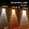 2PCS Solar Fence Lights Outdoor Waterproof IP65 Solar Powered Auto On/Off Step Wall Lamp Decor for Yard Porch Patio Deck Garden