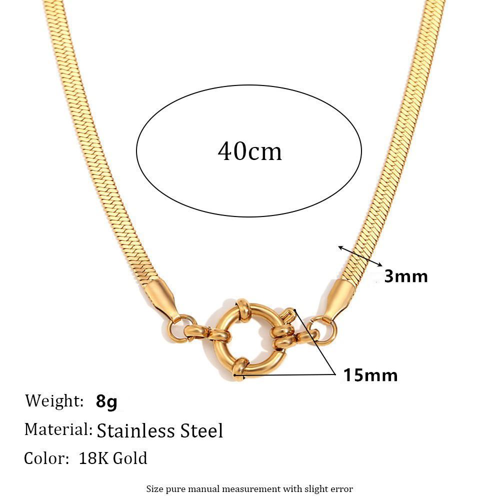 Trendy Gold 18k Plated Stainless Steel Spring Clasp Pendant Necklace For Women