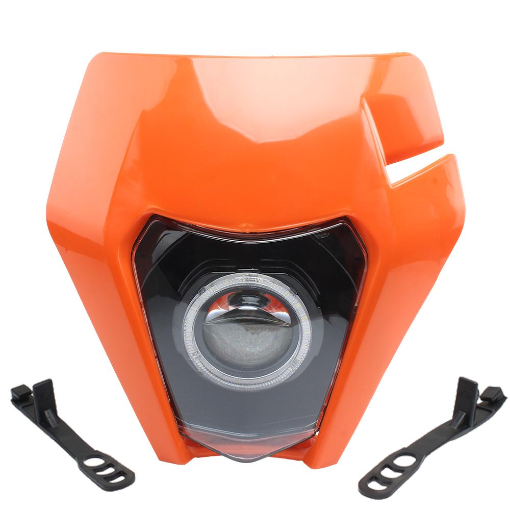 

Светодиодная фара для мотоцикла Enduro Plate Parts Круглая нить Supermoto Аксессуары SX Dirt Bike Motocross Обтекатель 250 300 для KTM EXC оранжевый