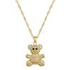 Pentagram Bear Light Luxury Temperament Gorgeous Full Diamond Necklace Female Versatile Collarbone Chain Titanium Steel Chain