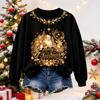 Women's Christmas Print Long Sleeve Top Casual Winter Comfortable Blouse for Holiday Wear