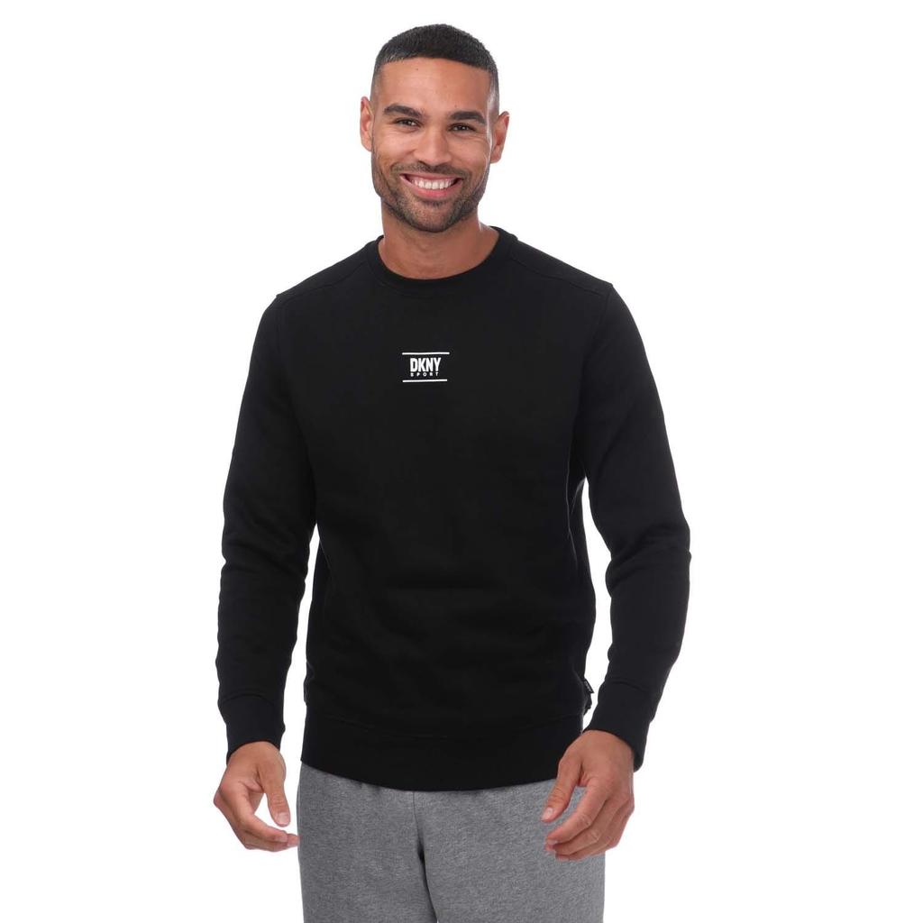 DKNY Herren Logo bedrucktes Rundhals-Sweatshirt