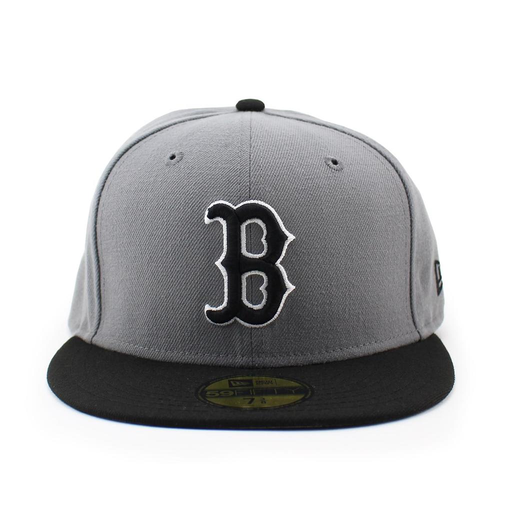 New Era 59FIFTY Boston Red Sox MLB 2T Fitted Cap in Gray and Black Team-Basic (5950) (7-1/2" (approx. 59.6cm)) [Used]