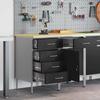 Workbench with Drawers 2 pcs Black and Gray 100 x 55 x 85 cm